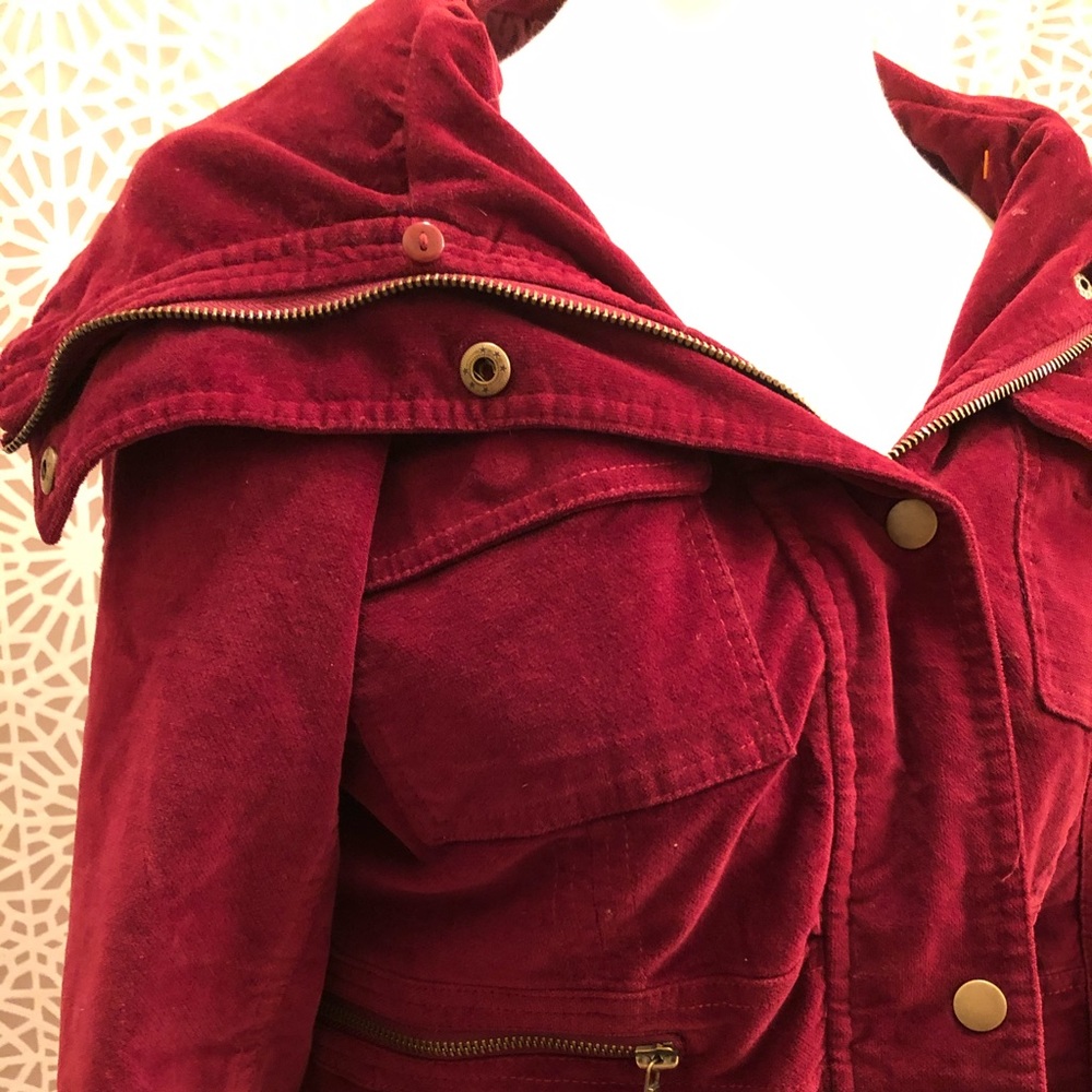 New York & Company Burgundy Red Zip Up Jacket - Picture 7 of 8